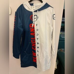 Women’s New England Football Hoodie in Blue and White